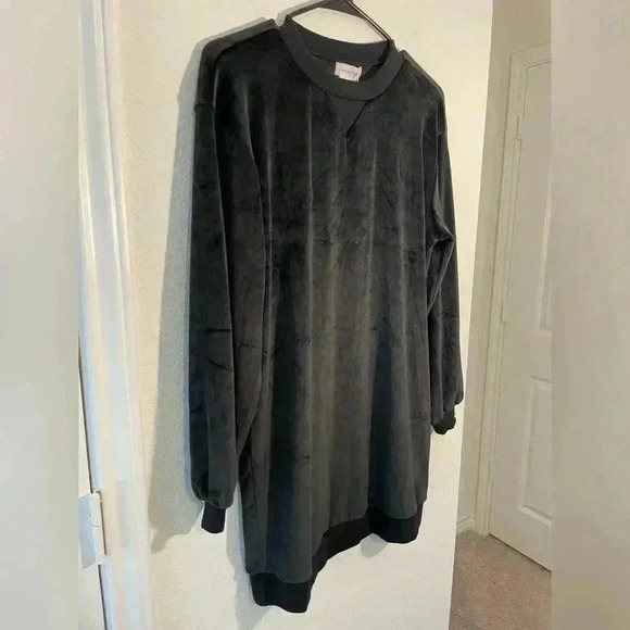 Lovers and Friends Zoja Sweatshirt Mini Dress Black Soft Ribbed Hem Size XXS - Picture 3 of 10